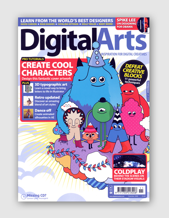 Digital Arts cover illustration and tutorial by Onesidezero / Brett Wilkinson